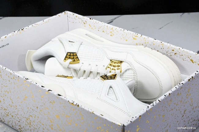 Gold Jordan Metallic AQ9129-170 Retro 4 0918